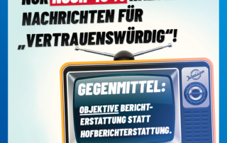 Studie zur Mediennutzung: Vertrauen in deutsche Medien weiter im freien Fall! Studie zur Mediennutzung: Vertrauen in deutsche Medien weiter im freien Fall!