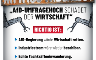 Mythos widerlegt: Warum das AfD-Umfragehoch nicht der Wirtschaft schadet – im Gegenteil! Mythos widerlegt: Warum das AfD-Umfragehoch nicht der Wirtschaft schadet – im Gegenteil!