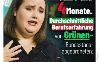 DAS ist das grüne Spitzenpersonal! Durchschnittliche Berufserfahrung: 2 Jahre, 4 Monate!