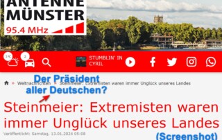 Völlig richtig, Herr Steinmeier: Extremisten waren immer Unglück unseres Landes! Völlig richtig, Herr Steinmeier: Extremisten waren immer Unglück unseres Landes!