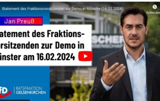 Neujahrsempfang der AfD Münster: Ein Spießrutenlauf inmitten ausgesetzter Rechtsstaatlichkeit! Neujahrsempfang der AfD Münster: Ein Spießrutenlauf inmitten ausgesetzter Rechtsstaatlichkeit!