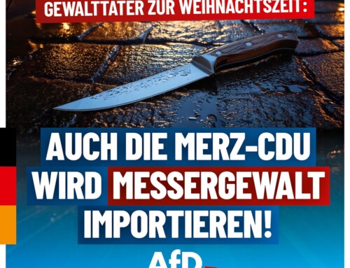 Gewalttaten zur Weihnachtszeit: Auch die Merz-CDU wird Messergewalt importieren!