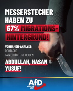 Messerattacken: Migrantische Tatverdächtige deutlich überrepräsentiert!