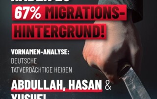 Messerattacken: Migrantische Tatverdächtige deutlich überrepräsentiert!