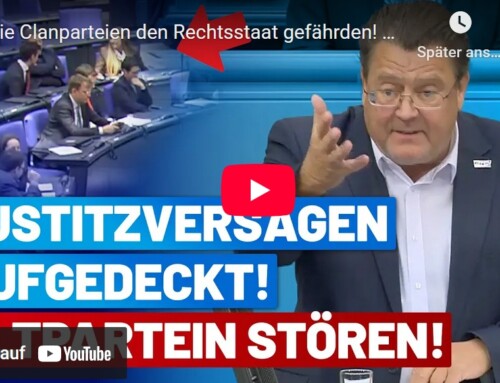Brillant! Stephan Brandner: Die Clan-Parteien haben sich den (ehemals funktionierenden Rechts-)Staat zur Beute gemacht.