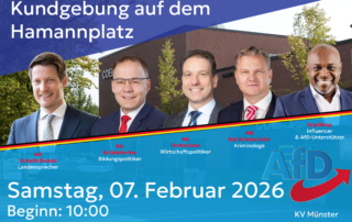 Münster-Coerde - Versammlung mit Kundgebungen der AfD-Münster Münster-Coerde - Versammlung mit Kundgebungen der AfD-Münster