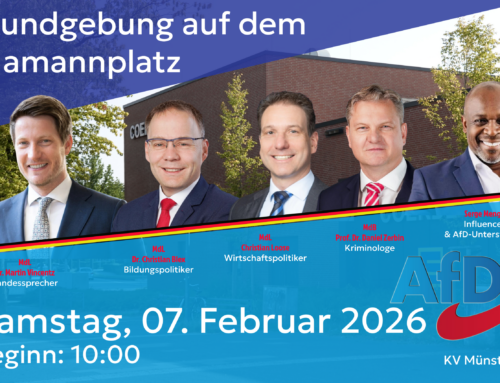 Kundgebungen auf der AfD-Versammlung in Münster-Coerde am 07. Februar 2026
